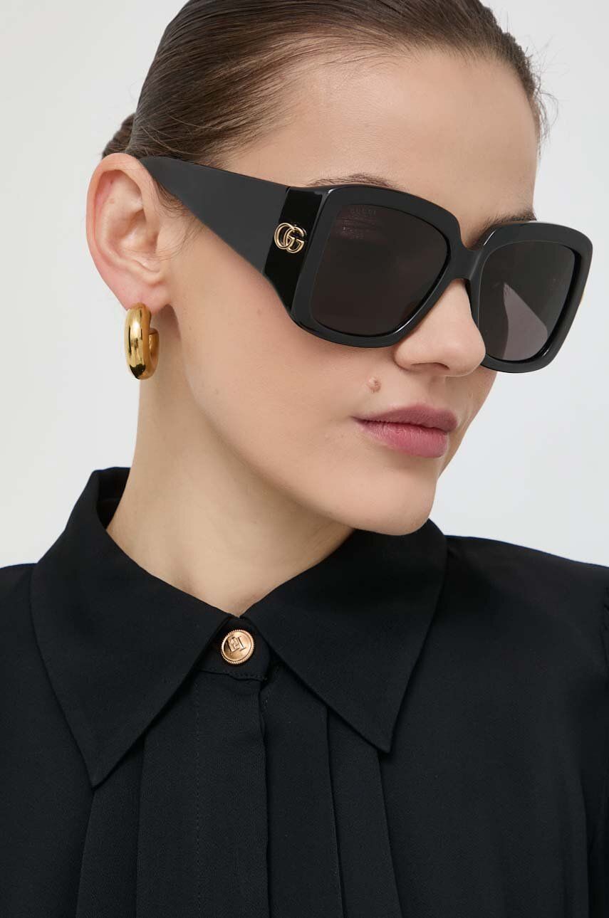 Gucci ochelari de soare femei, culoarea negru GG1402S