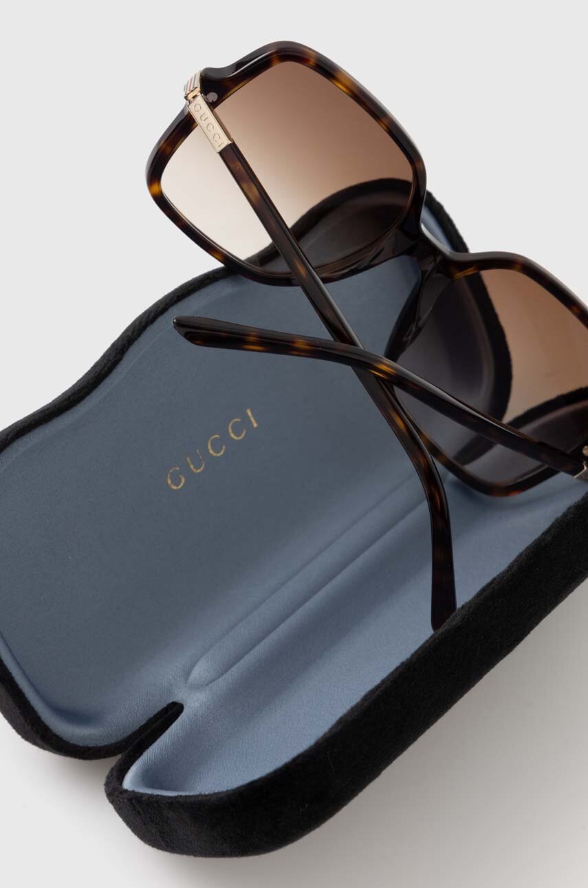 Сонцезахисні окуляри Gucci жіночі колір коричневий 