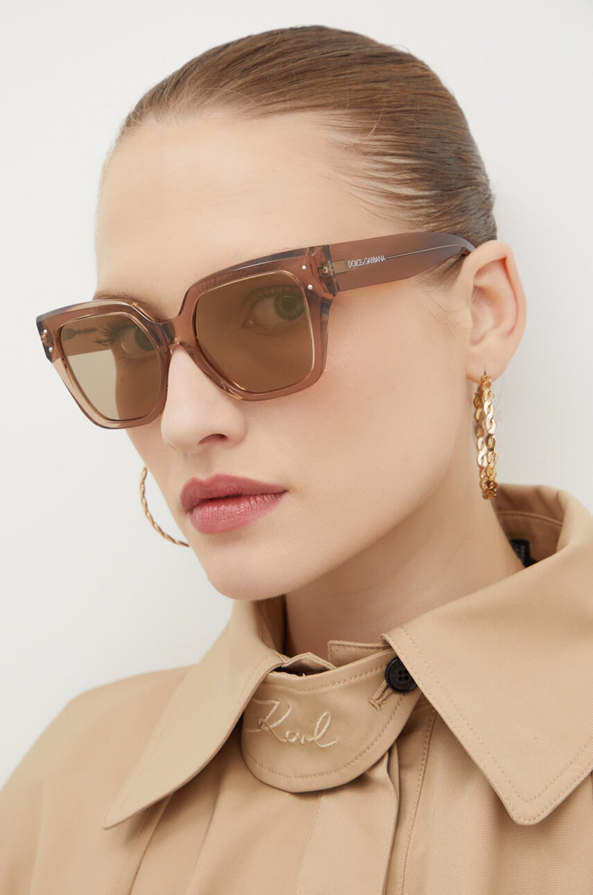 Dolce & Gabbana ochelari de soare femei, culoarea bej