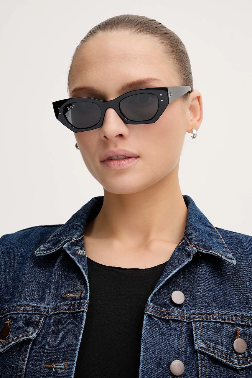Ray-Ban ochelari de soare femei, culoarea negru, 0RB4430