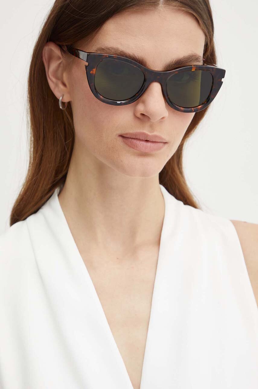 Γυαλιά ηλίου Off-White χρώμα: καφέ, OERI112_506055 φωτογραφία