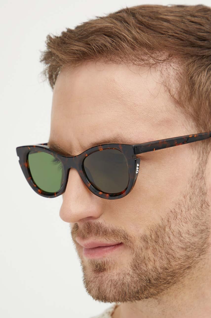 Γυαλιά ηλίου Off-White χρώμα: καφέ, OERI112_506055 φωτογραφία