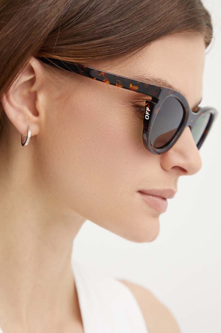 Γυαλιά ηλίου Off-White χρώμα: καφέ, OERI112_506055 φωτογραφία