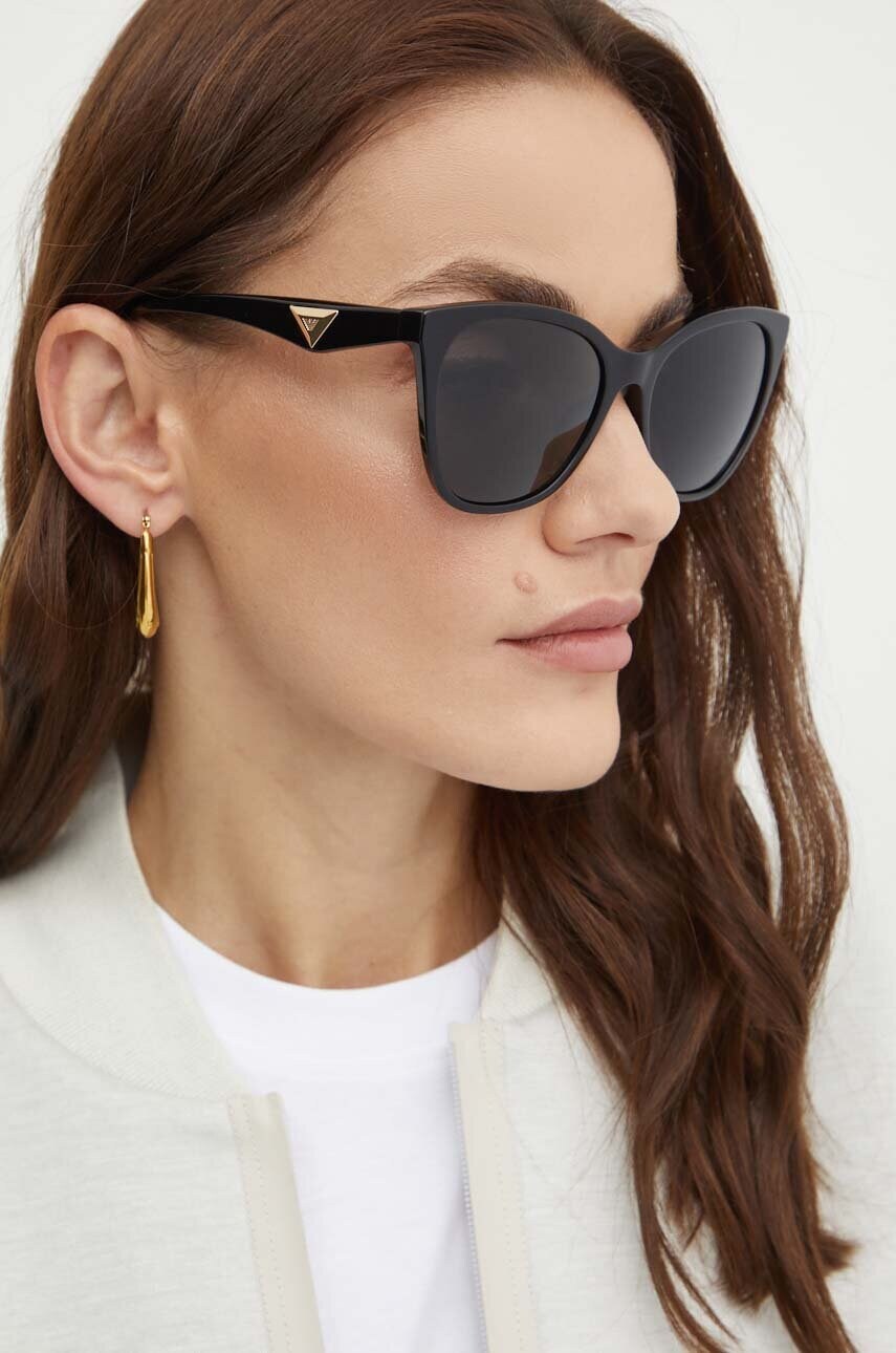 Emporio Armani ochelari de soare femei, culoarea negru