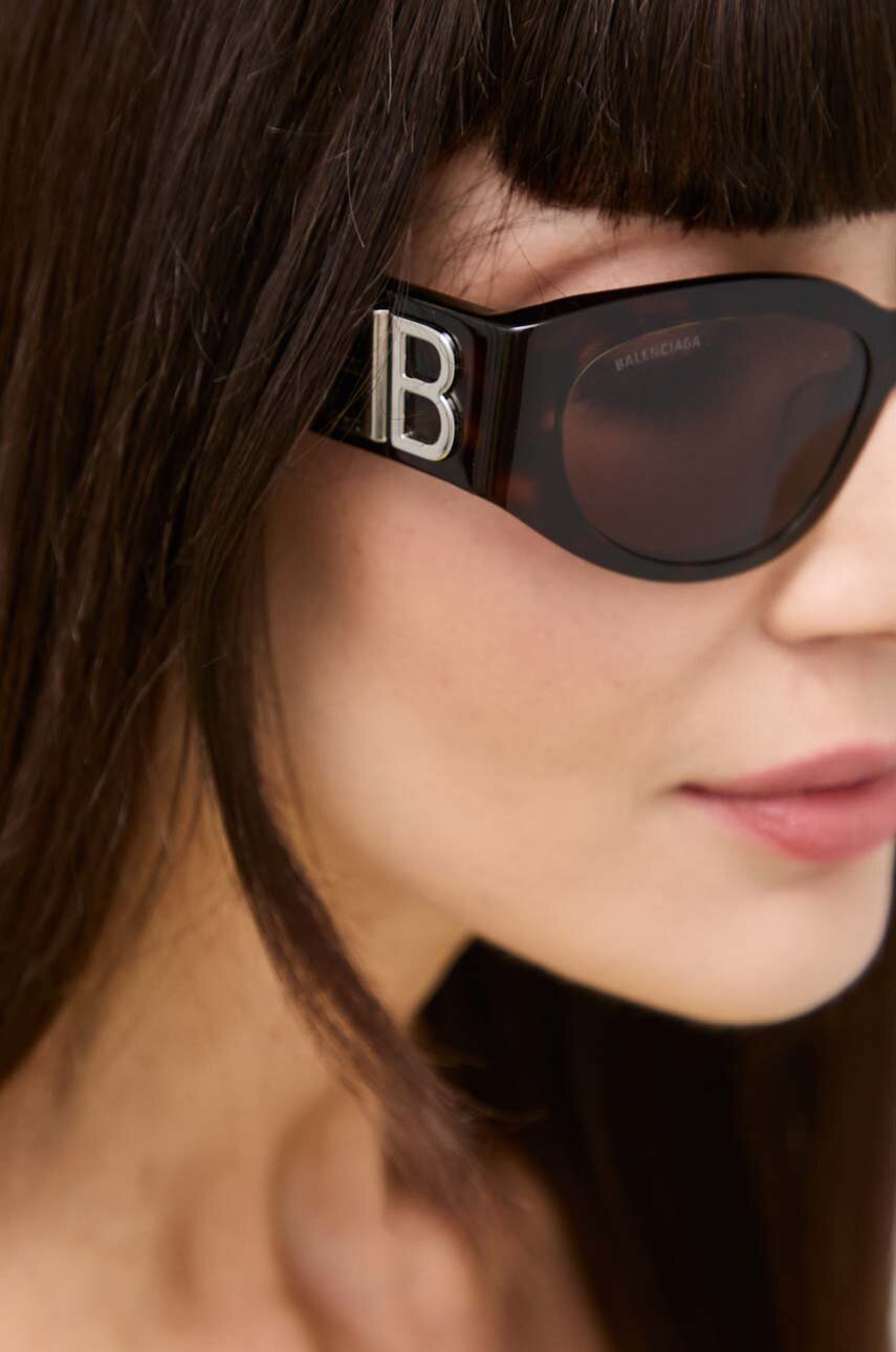 Γυαλιά ηλίου Balenciaga χρώμα: καφέ, BB0324SK φωτογραφία