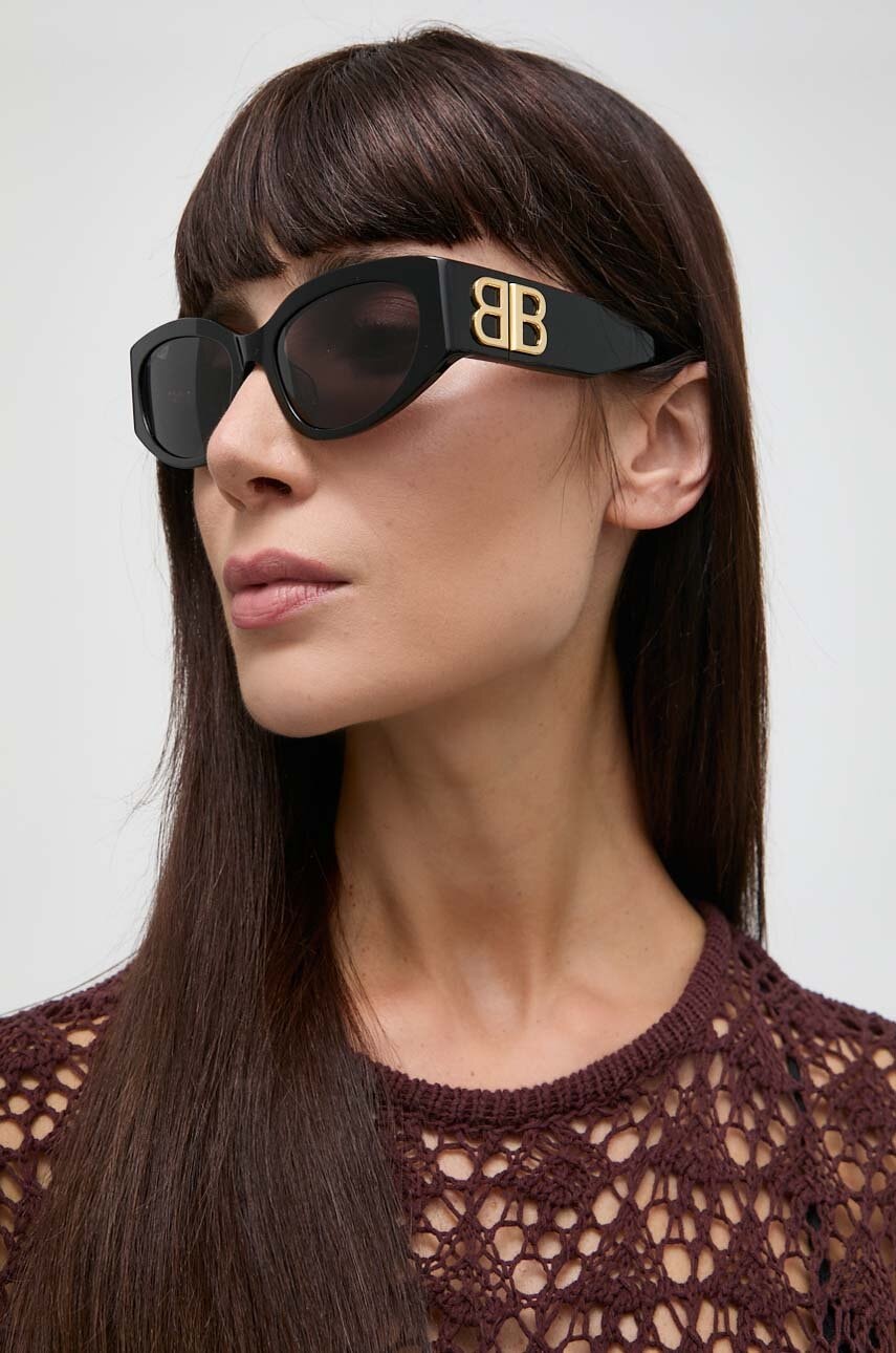 Balenciaga ochelari de soare femei, culoarea negru, BB0324SK Balenciaga ochelari de soare femei, culoarea negru, BB0324SK