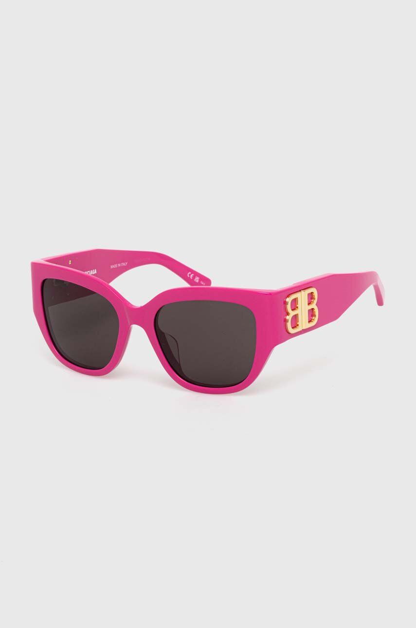 Balenciaga ochelari de soare femei, culoarea roz, BB0323SK