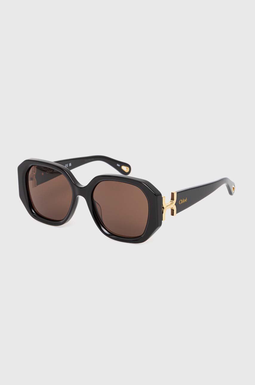 Chloé ochelari de soare femei, culoarea negru, CH0236S