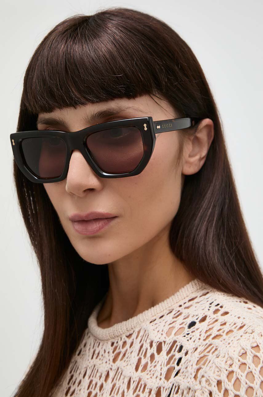 Gucci ochelari de soare femei, culoarea maro, GG1520S