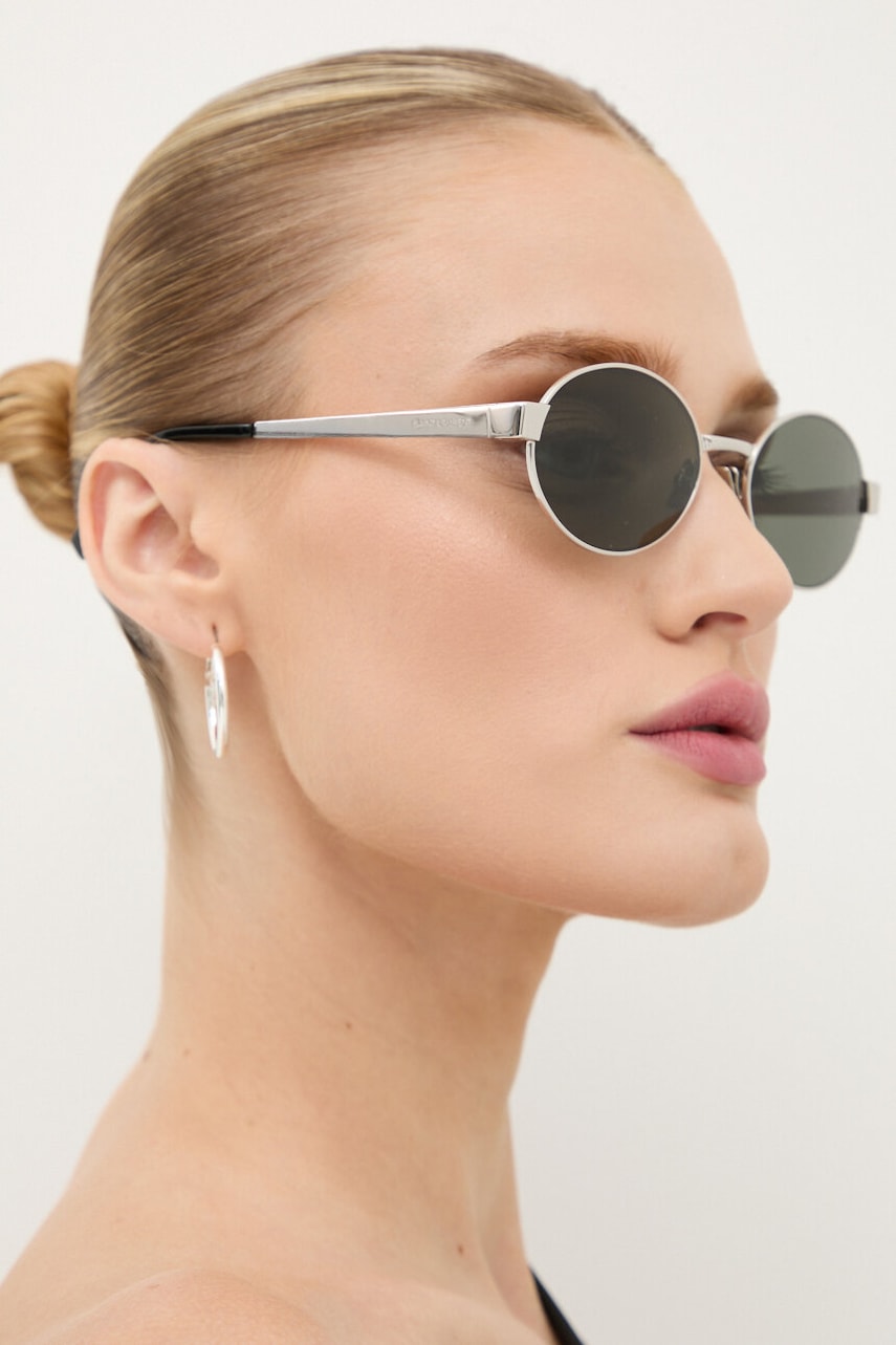 Saint Laurent ochelari de soare femei, culoarea argintiu, SL 692