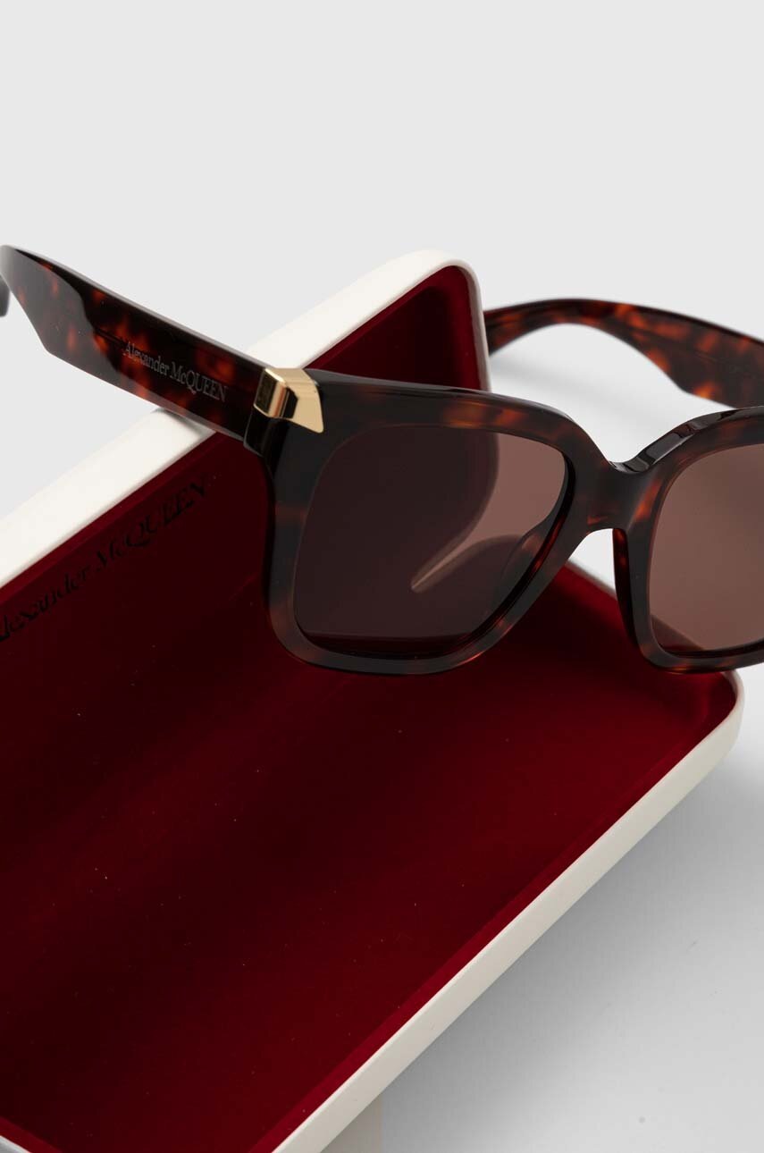 Γυαλιά ηλίου Alexander McQueen χρώμα: καφέ, AM0440S φωτογραφία