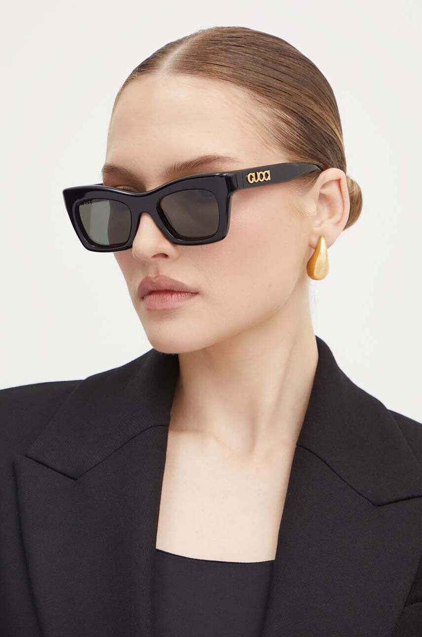 Gucci ochelari de soare femei, culoarea negru, GG1773S