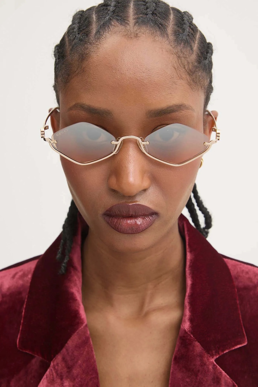 Gucci ochelari de soare femei, culoarea auriu, GG1604S
