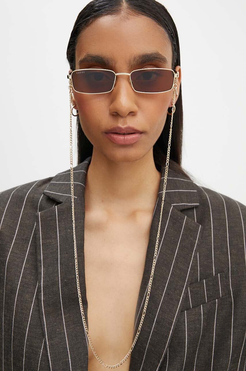 Gucci ochelari de soare femei, culoarea maro, GG1600S