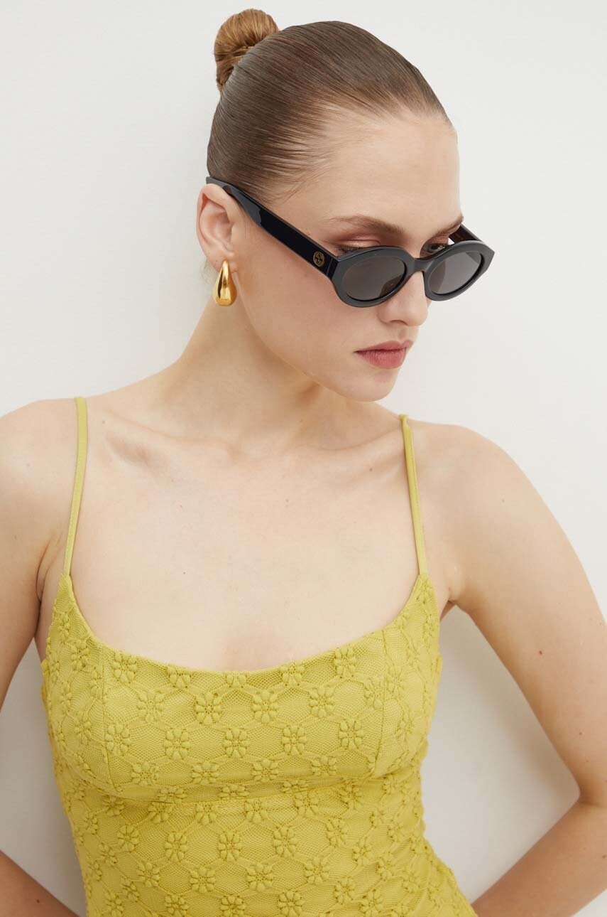 Gucci ochelari de soare femei, culoarea negru, GG1579S
