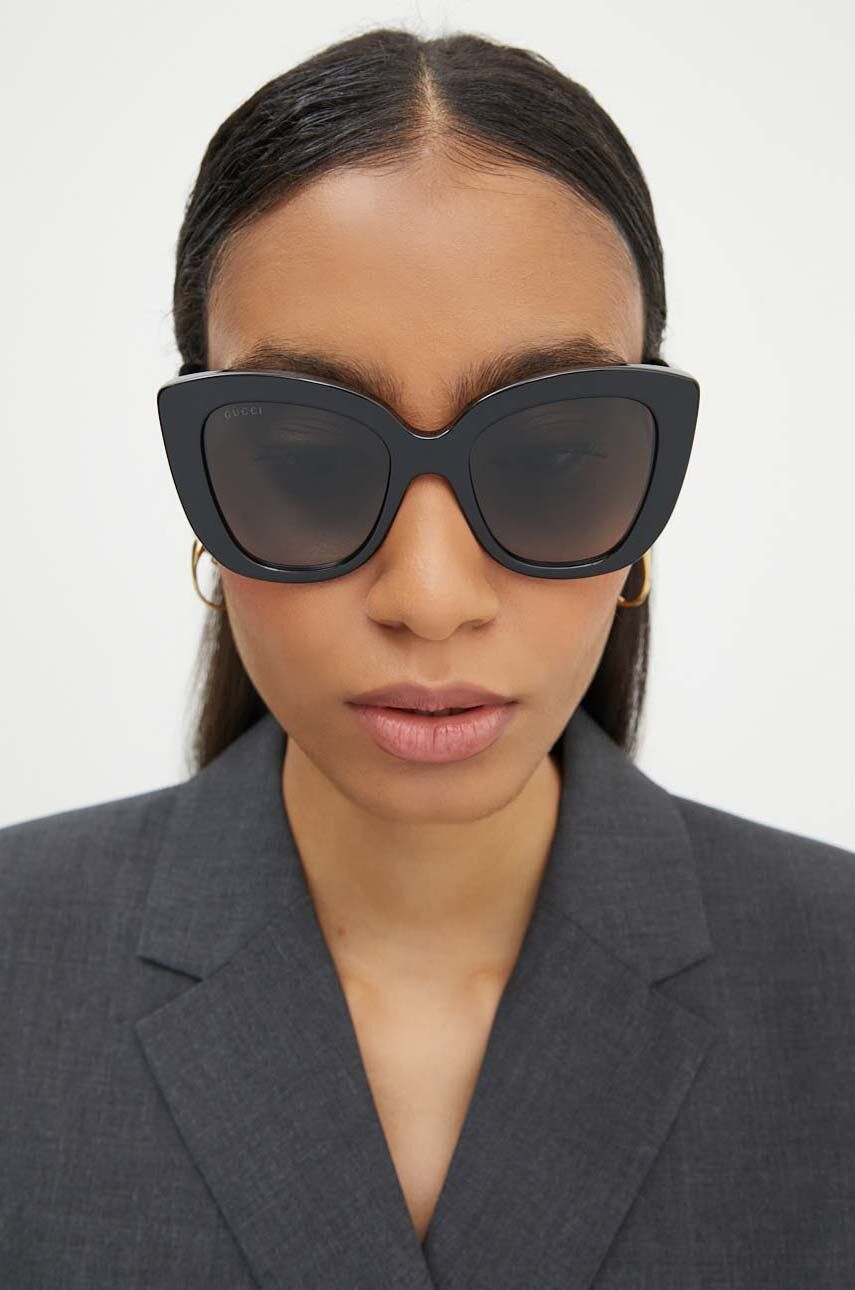 Gucci ochelari de soare femei, culoarea negru, GG0327S