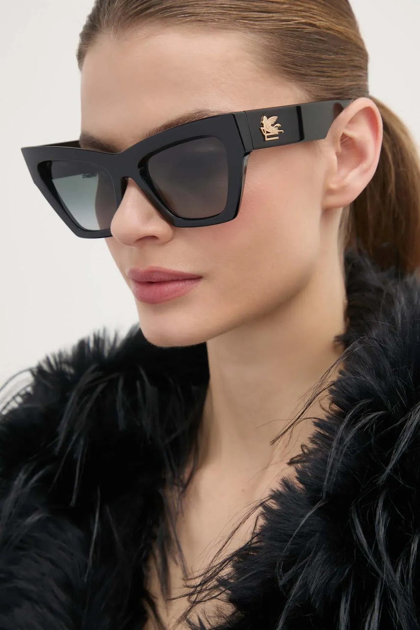Etro ochelari de soare femei, culoarea negru, ETRO 0050/S