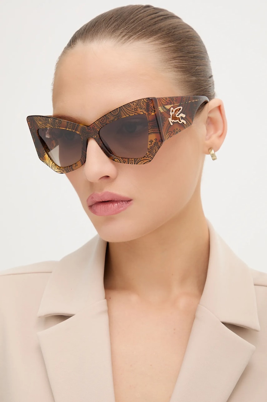 Etro ochelari de soare femei, culoarea maro, ETROMANIA
