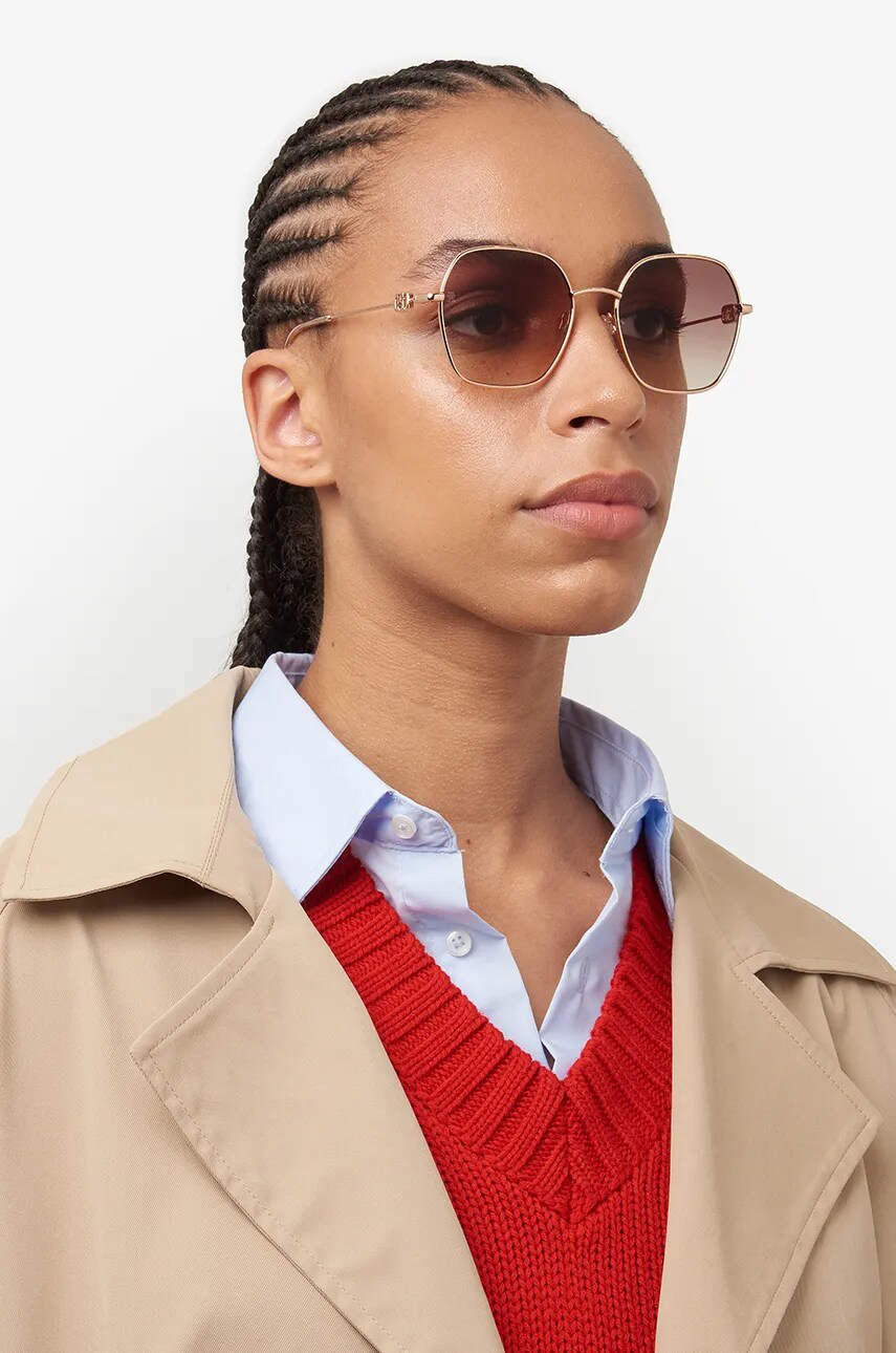 Levně Sluneční brýle Tommy Hilfiger dámské, zlatá barva, TH 2150/S
