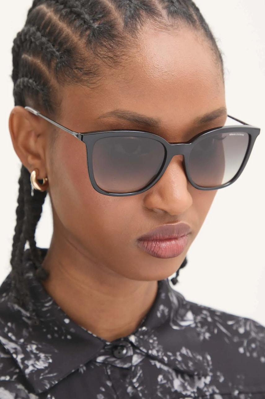 Armani Exchange ochelari de soare femei, culoarea negru, 0AX4151S