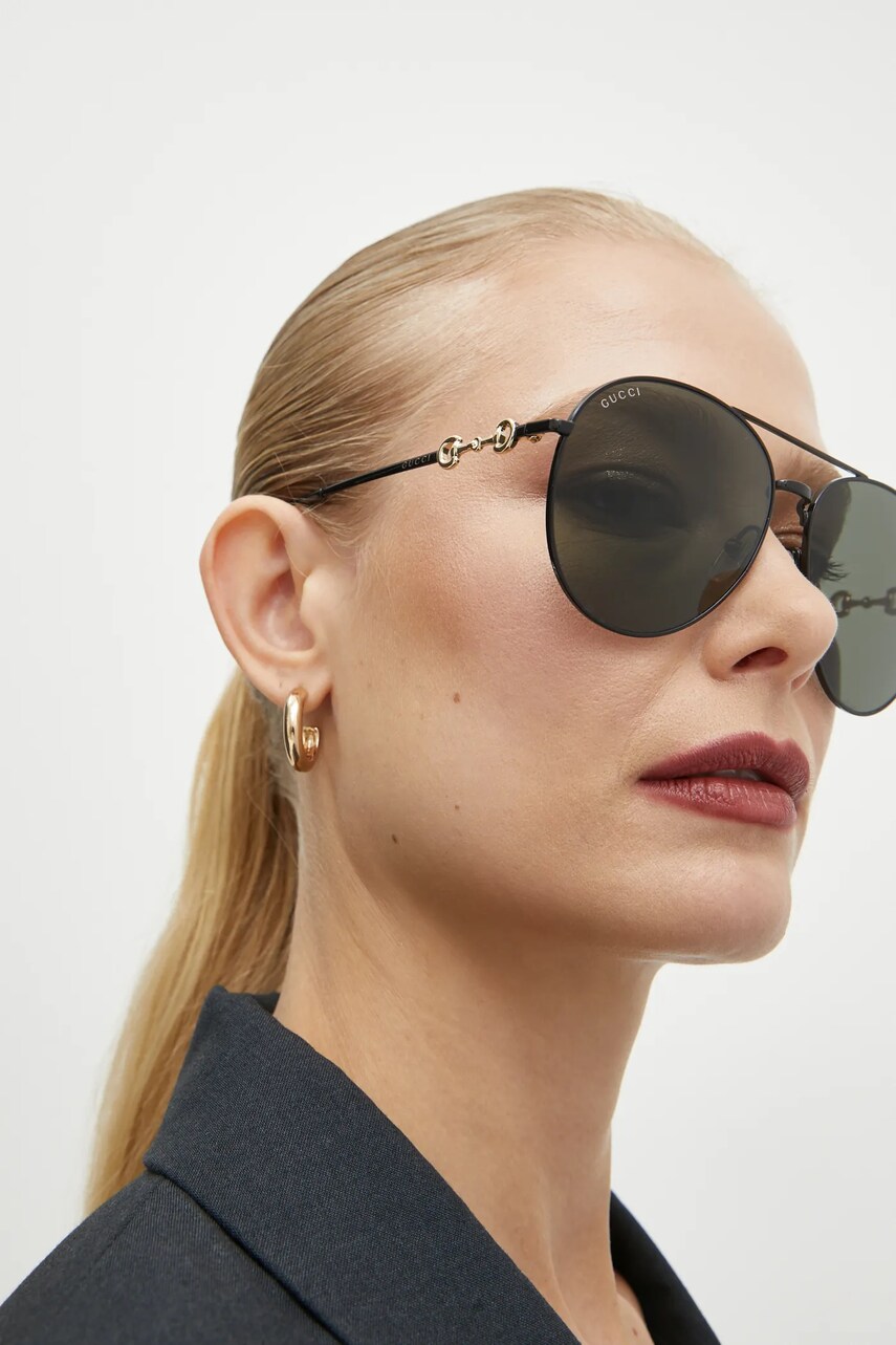 Levně Sluneční brýle Gucci dámské, černá barva, GG1698S