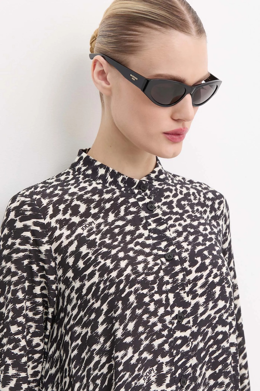 Balenciaga ochelari de soare femei, culoarea negru, BB0367S