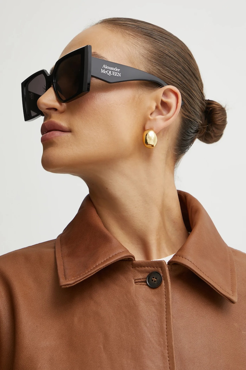 Alexander McQueen ochelari de soare femei, culoarea negru, AM0467S Alexander McQueen ochelari de soare femei, culoarea negru, AM0467S