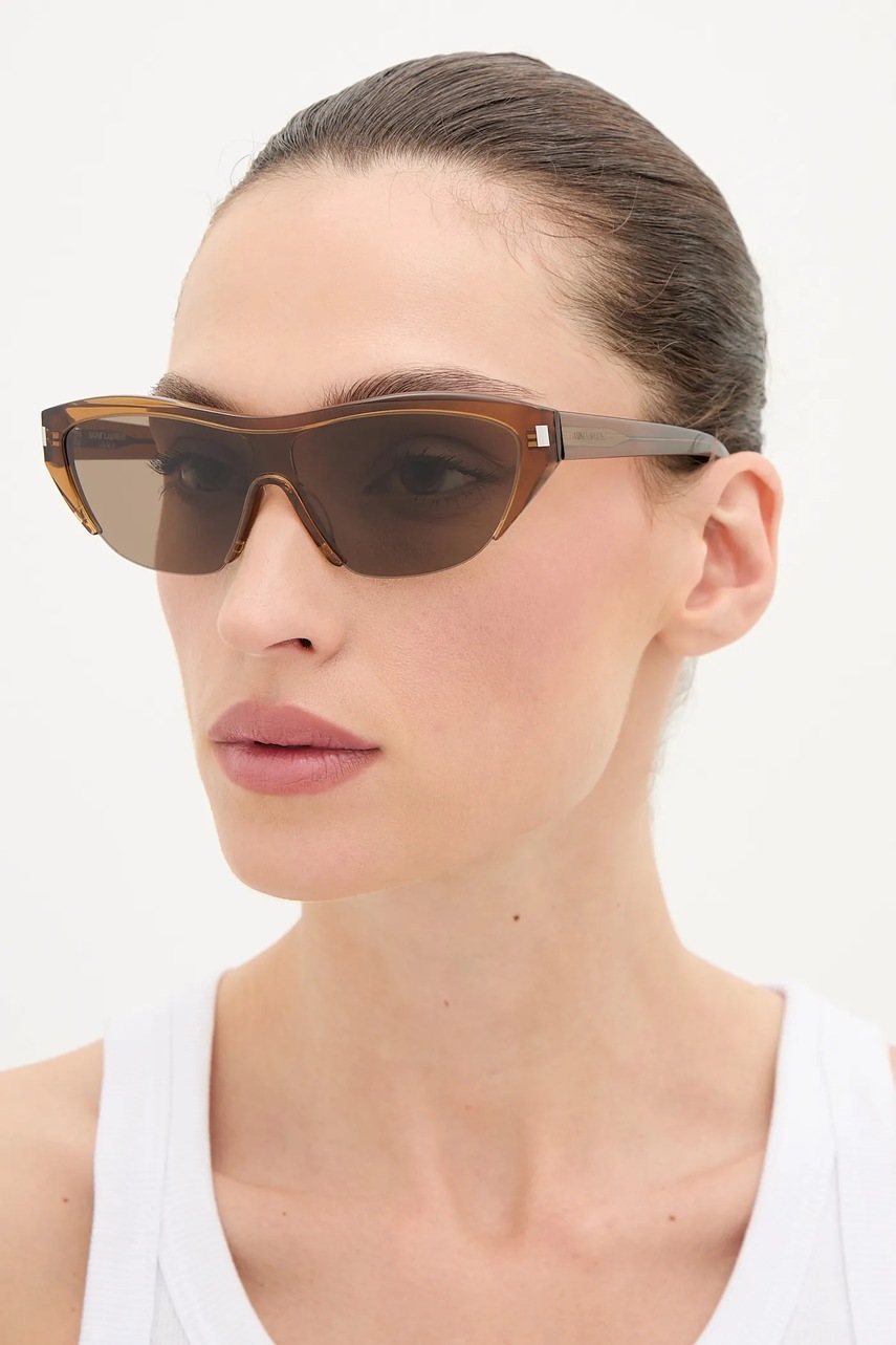 Saint Laurent ochelari de soare femei, culoarea maro, SL 704