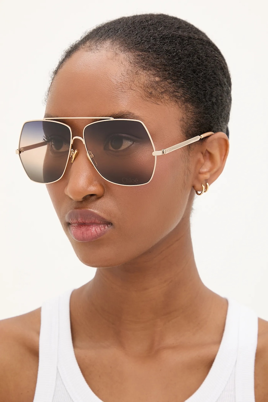 Chloé ochelari de soare culoarea auriu, CH0278S