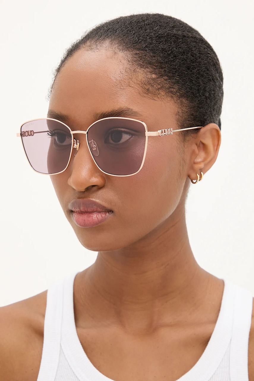 Gucci ochelari de soare femei, culoarea auriu, GG1805SA
