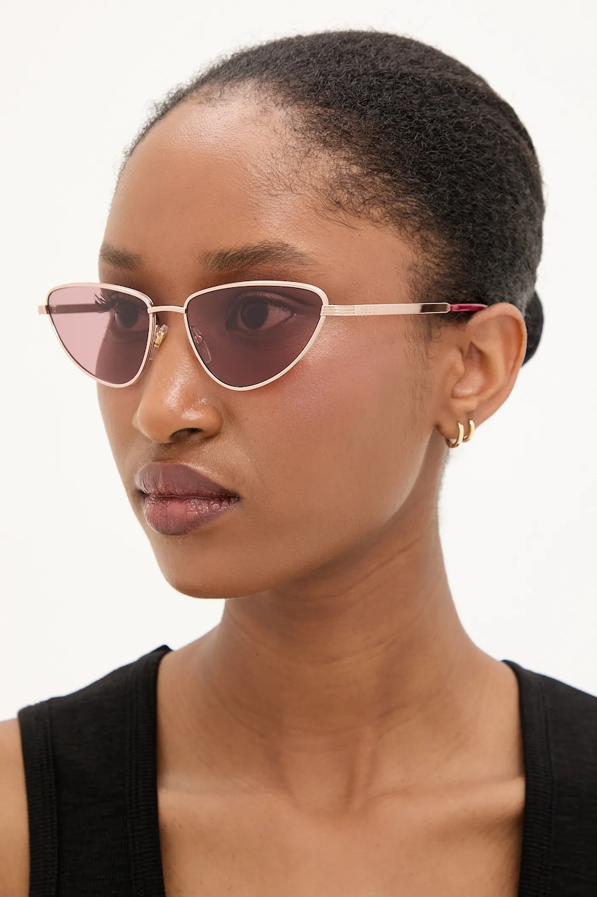 Gucci ochelari de soare femei, culoarea auriu, GG1879S
