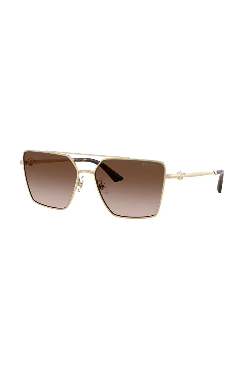 Jimmy Choo ochelari de soare femei, culoarea galben, 0JC4016HB