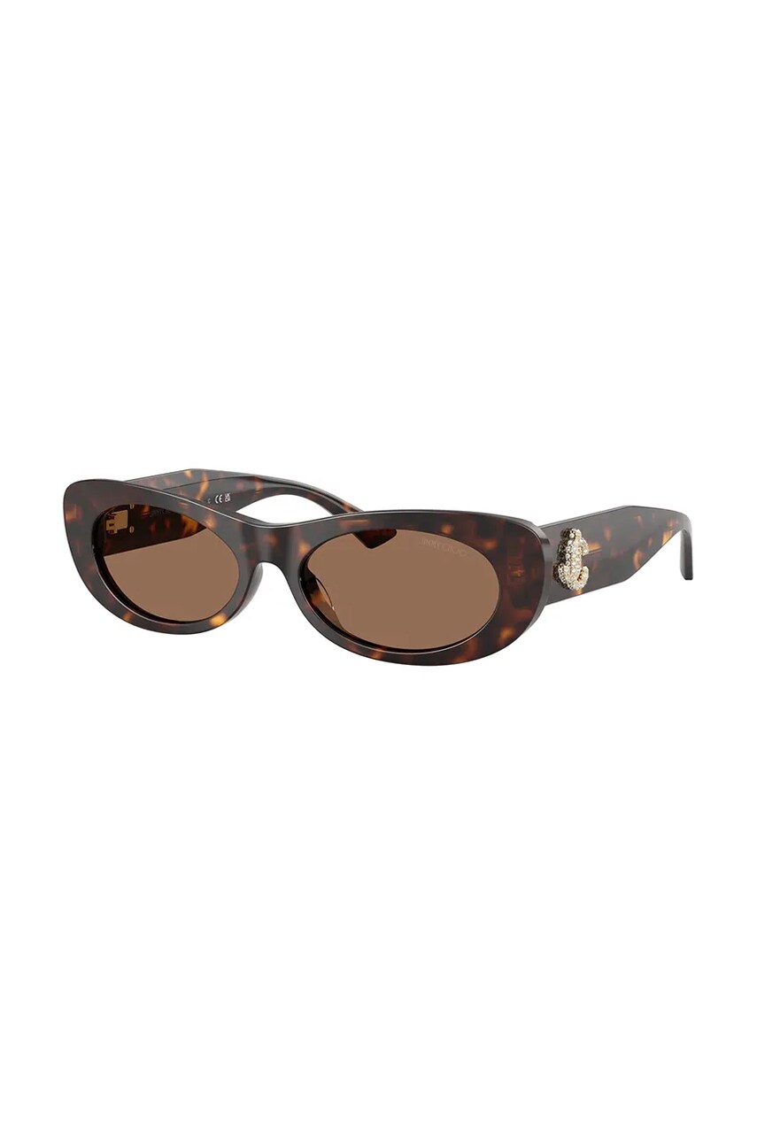 Jimmy Choo ochelari de soare femei, culoarea maro, 0JC5038BU