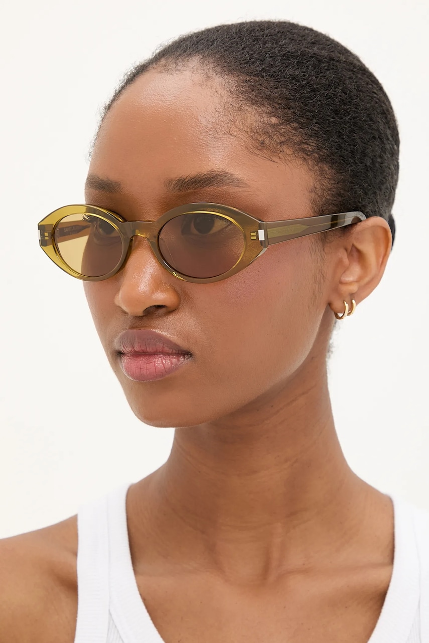 Saint Laurent ochelari de soare culoarea verde, SL 567
