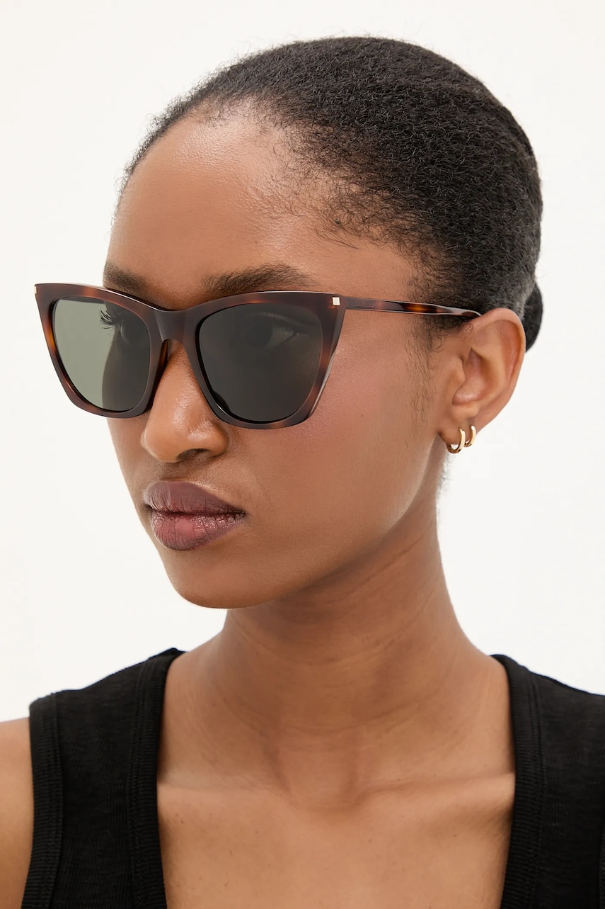 Saint Laurent ochelari de soare culoarea maro, SL 214 KATE THIN