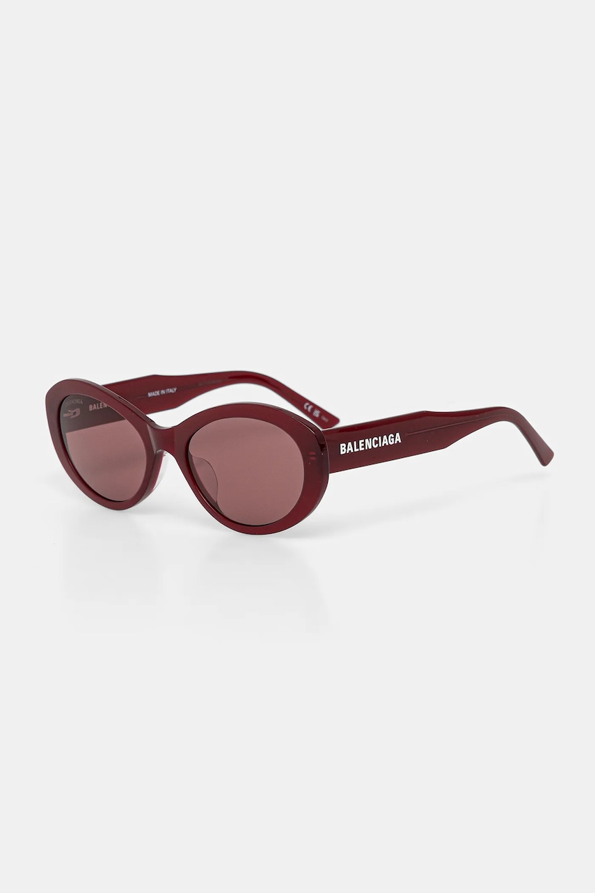 Levně Sluneční brýle Balenciaga dámské, vínová barva, BB0446S