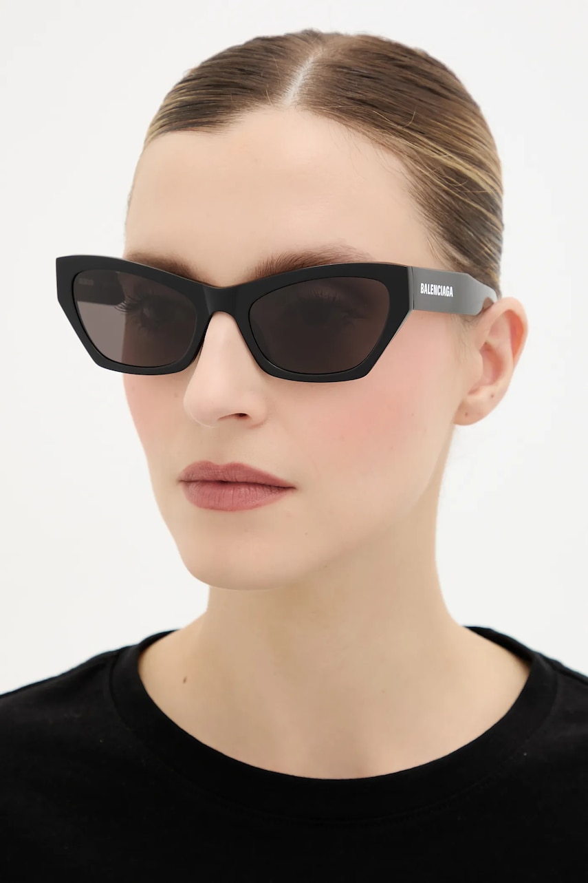 Balenciaga ochelari de soare culoarea negru, BB0447S