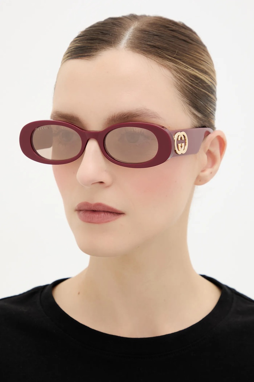Levně Sluneční brýle Gucci dámské, vínová barva, GG0517S