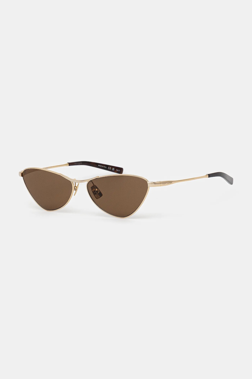 Levně Sluneční brýle Saint Laurent dámské, zlatá barva, SL 830