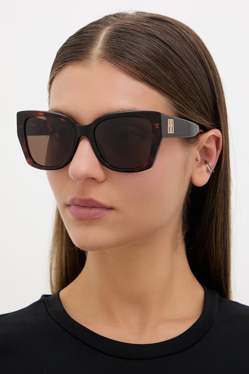 Balenciaga Γυαλιά ηλίου cat-eye γυναικεία BB0474S καφέ 55