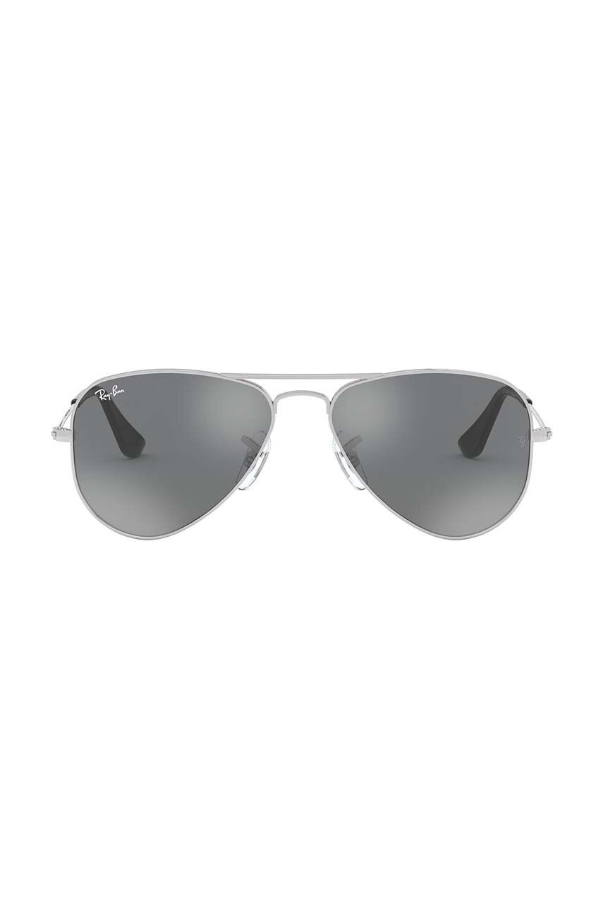 Ray-Ban ochelari de soare copii Junior Aviator culoarea gri, 0RJ9506S-Lustrzane