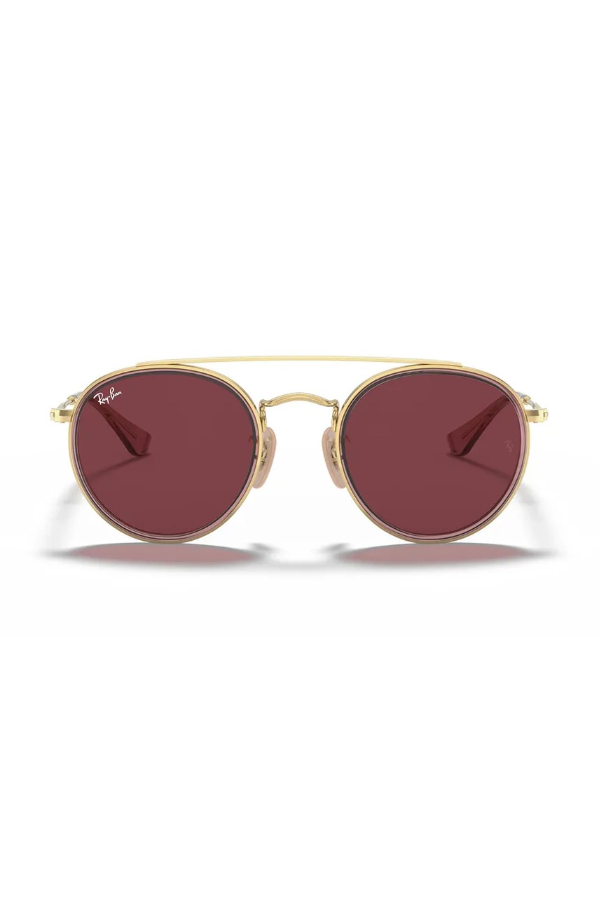 Детские солнцезащитные очки Ray-Ban Round Double Bridge цвет золотой 0RJ9647S Детские солнцезащитные очки Ray-Ban Round Double Bridge цвет золотой 0RJ9647S