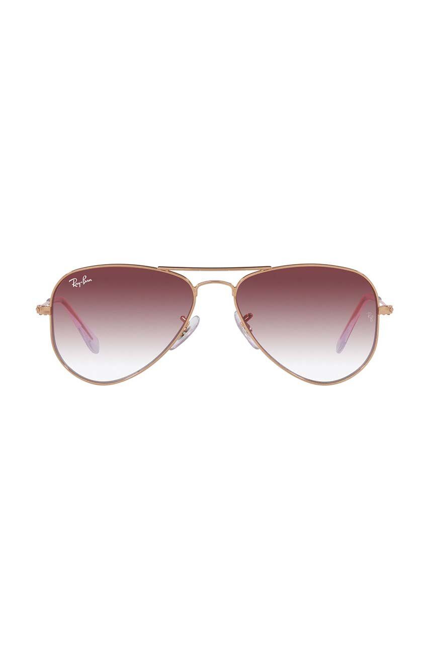 Дитячі сонцезахисні окуляри Ray-Ban Junior Aviator колір рожевий 0RJ9506S