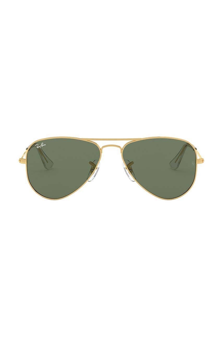 Ray-Ban ochelari de soare copii Junior Aviator culoarea verde, 0RJ9506S