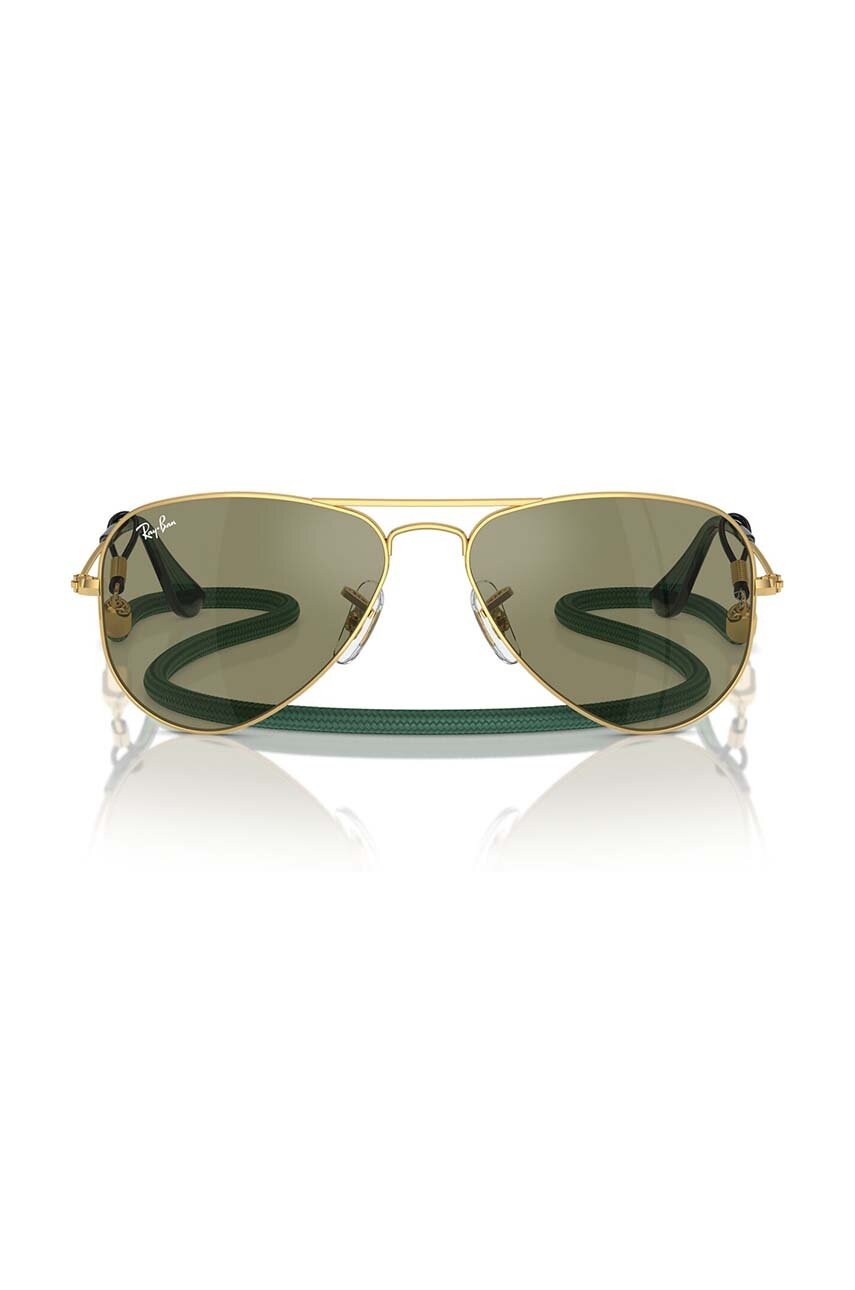 Детские солнцезащитные очки Ray-Ban JUNIOR AVIATOR цвет зелёный 0RJ9506S