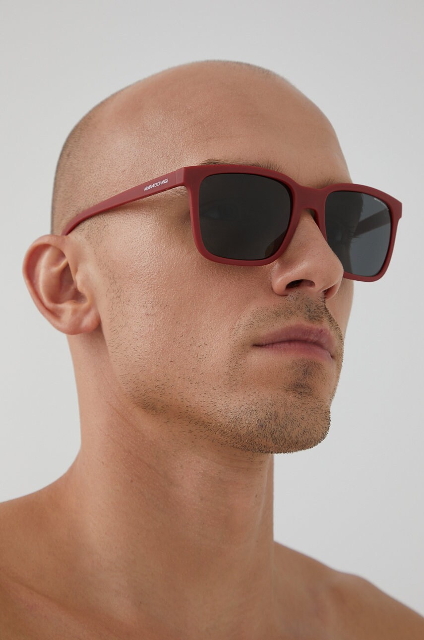 Armani exchange ochelari de soare bărbați, culoarea rosu