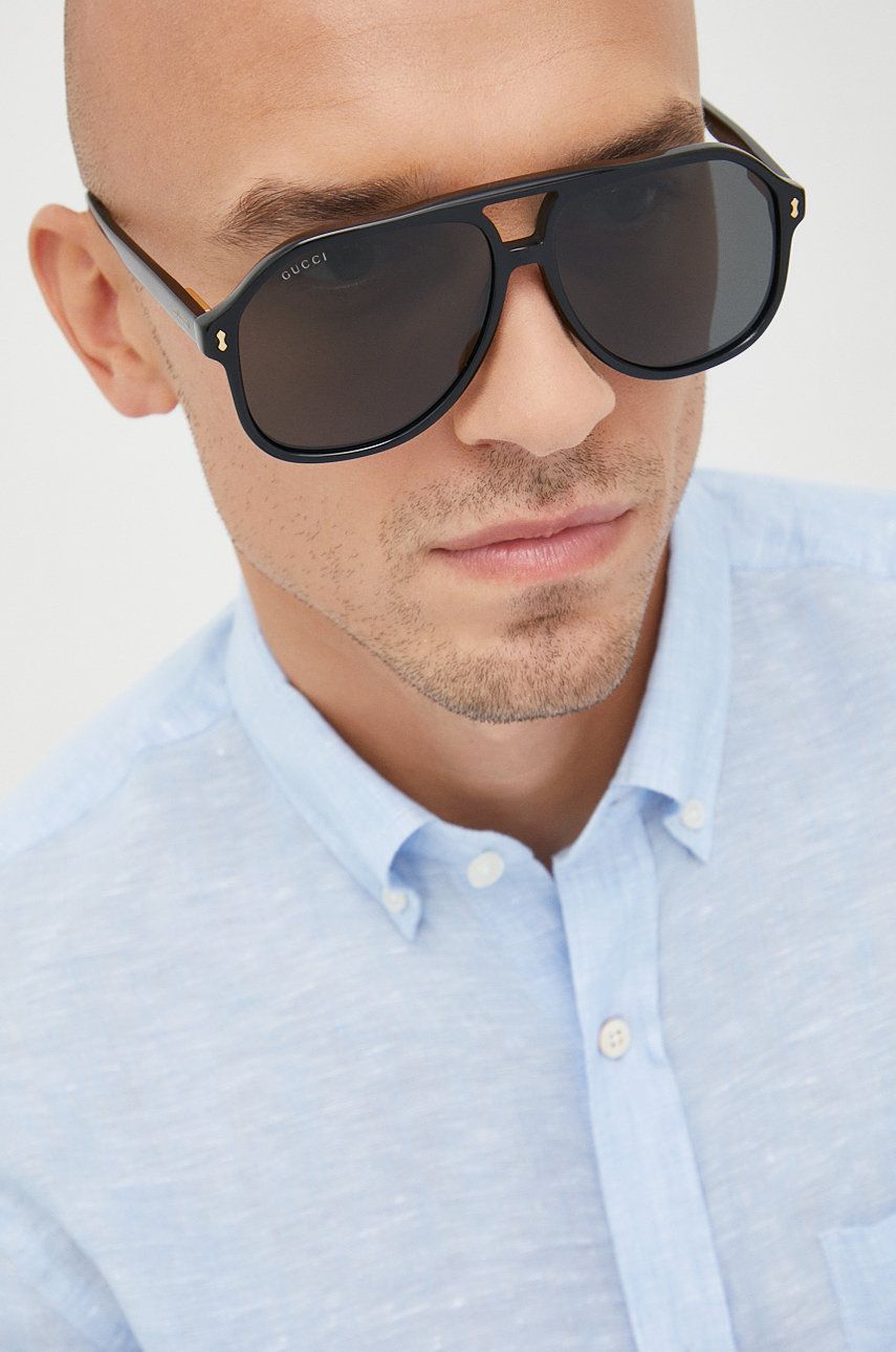 Gucci ochelari de soare barbati, culoarea negru Accesorii imagine noua