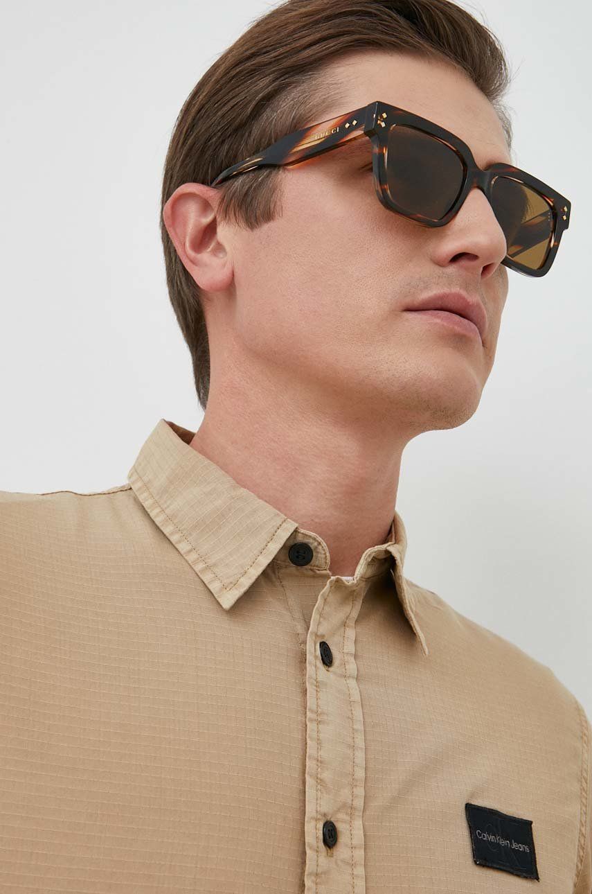 Gucci ochelari de soare barbati, culoarea maro Accesorii imagine noua