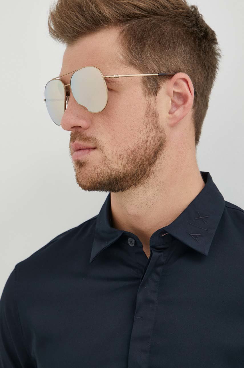 Armani Exchange ochelari de soare barbati, culoarea maro Accesorii imagine 2022