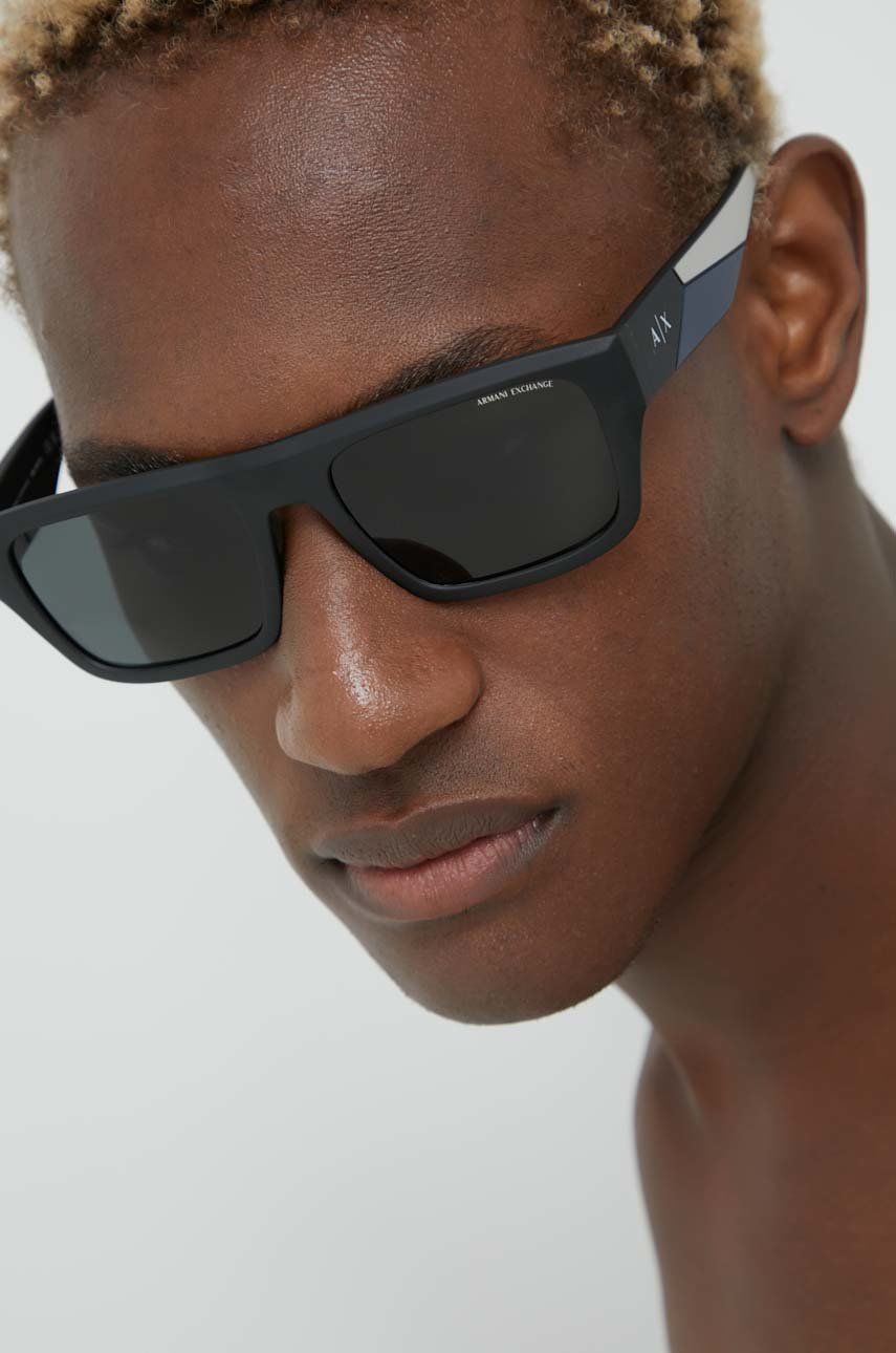 Armani Exchange ochelari de soare barbati, culoarea negru Accesorii imagine 2022